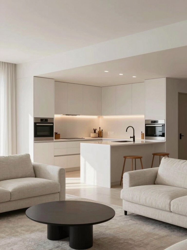 warm light white room design