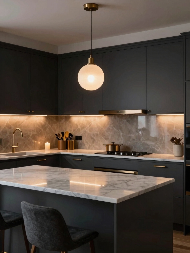 warm lighting enhances kitchens