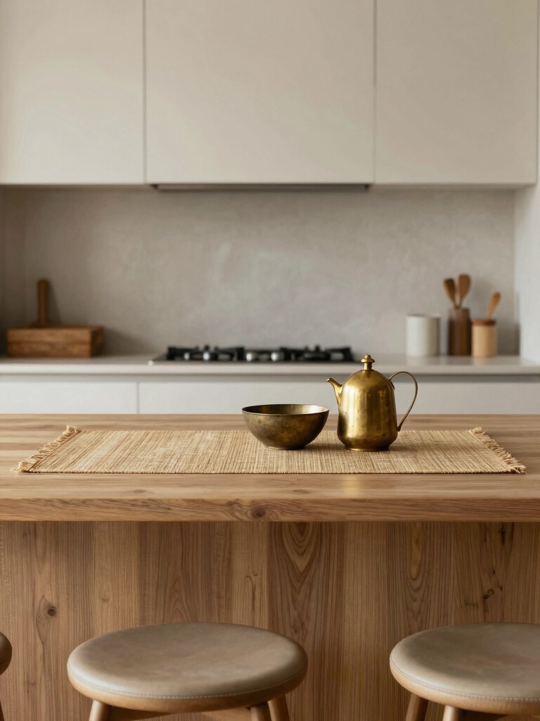 warm minimalist kitchen textures