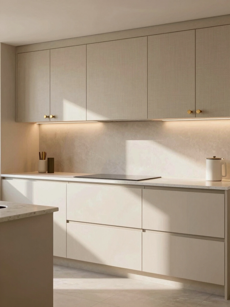 warm neutral kitchen aesthetics