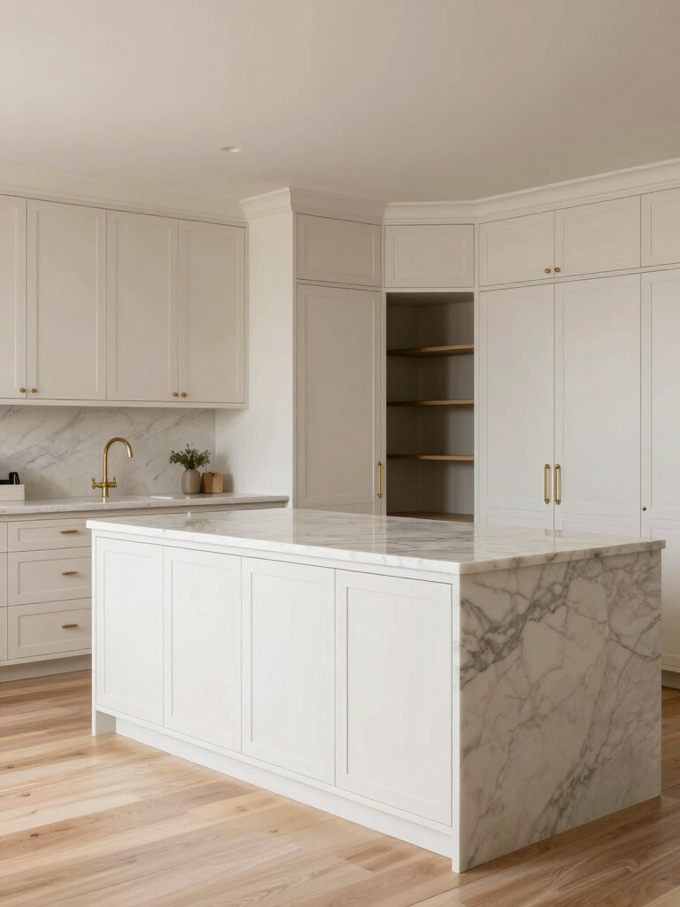 warm off white cabinet selection