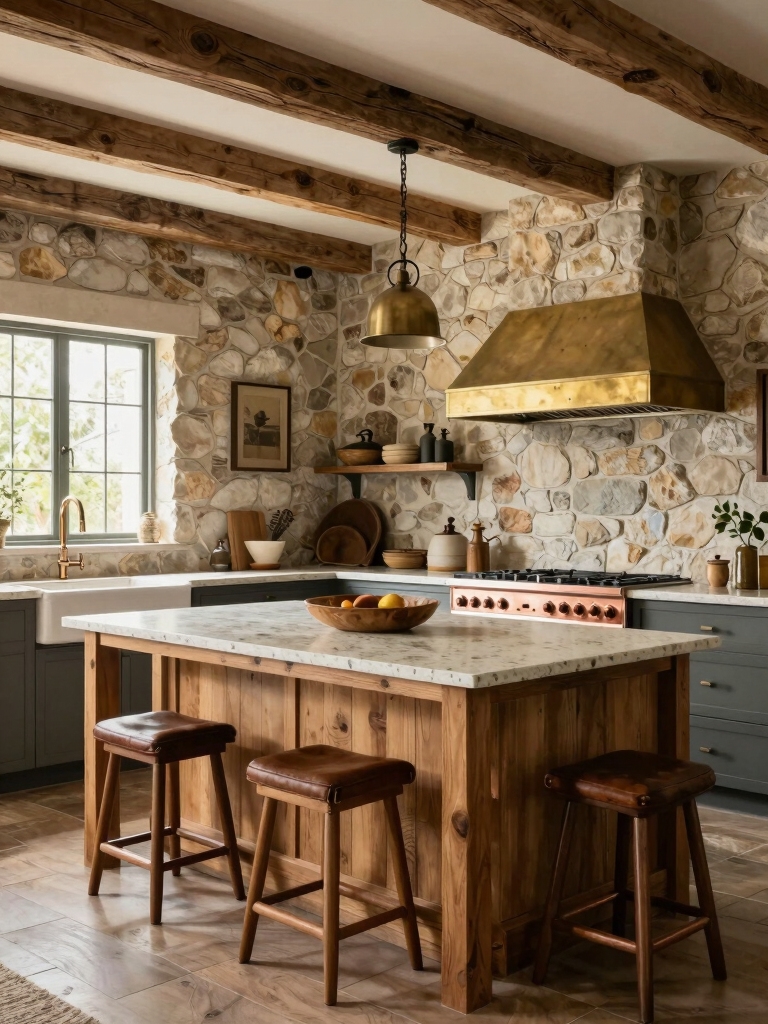 warm practical farmhouse kitchen