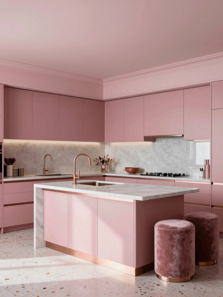 warm rose cabinetry elegance
