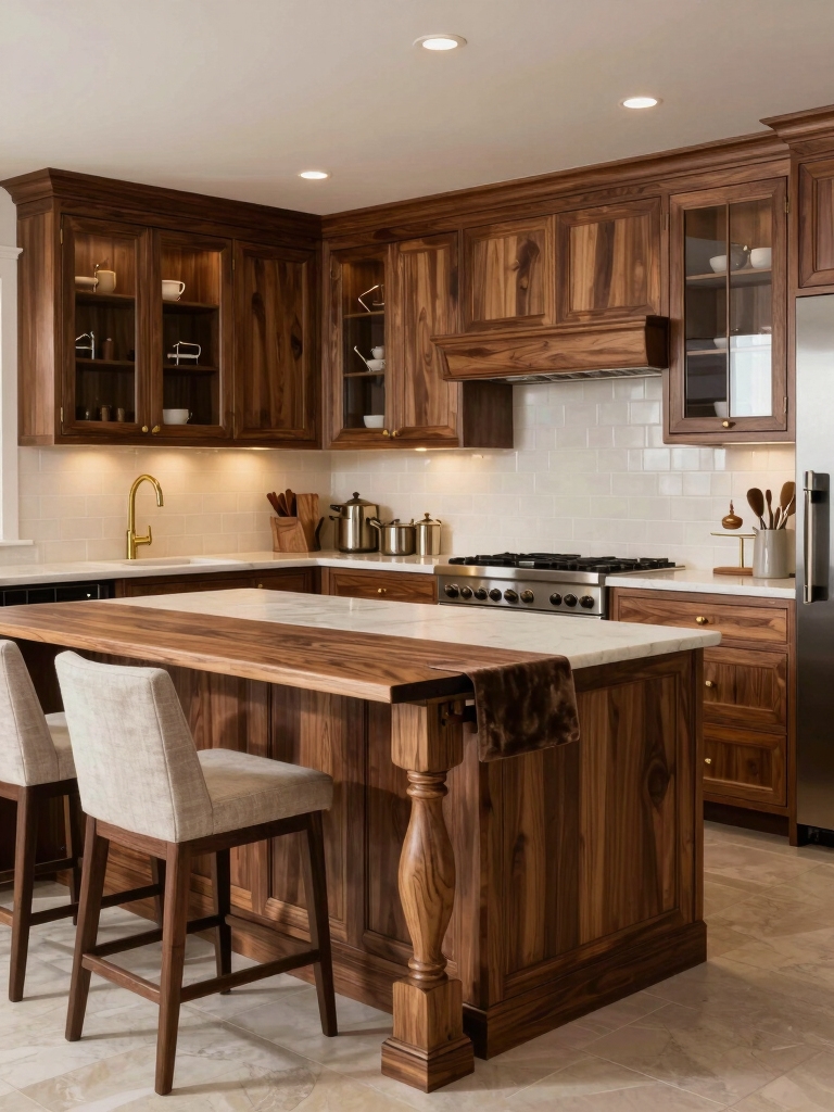 warm sophisticated wood cabinetry