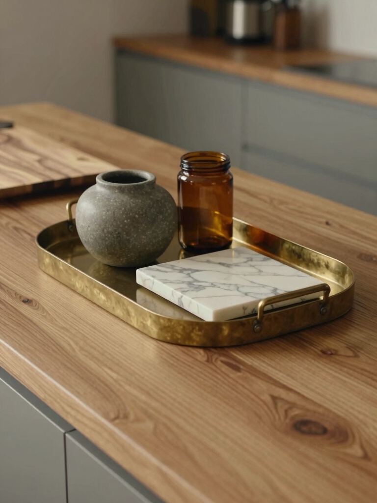 warm wood enhances kitchen design