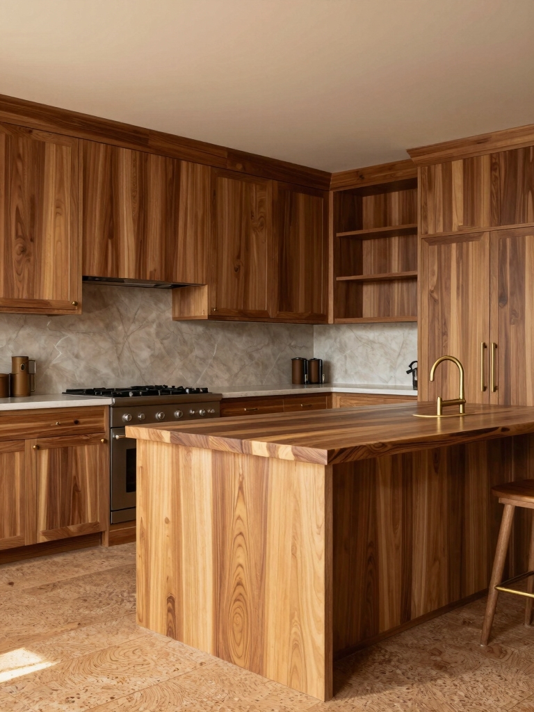 warm wood kitchen finishes