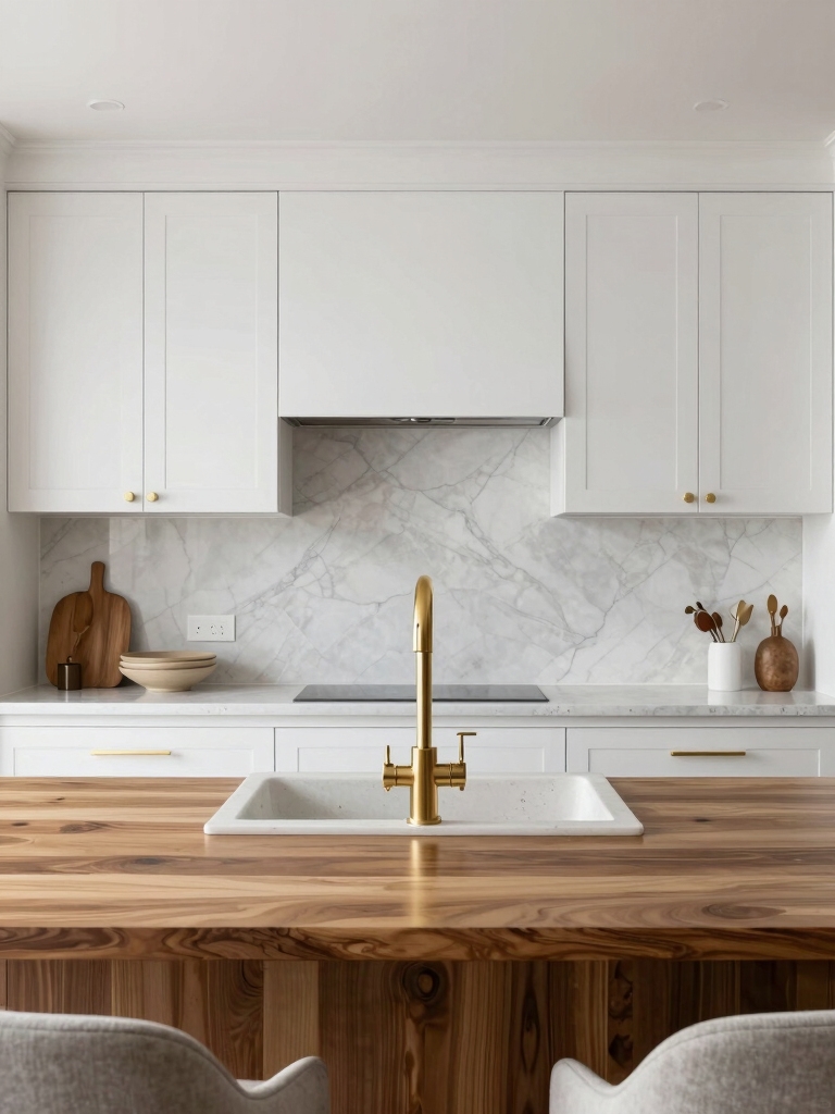 warm wood meets glossy elegance