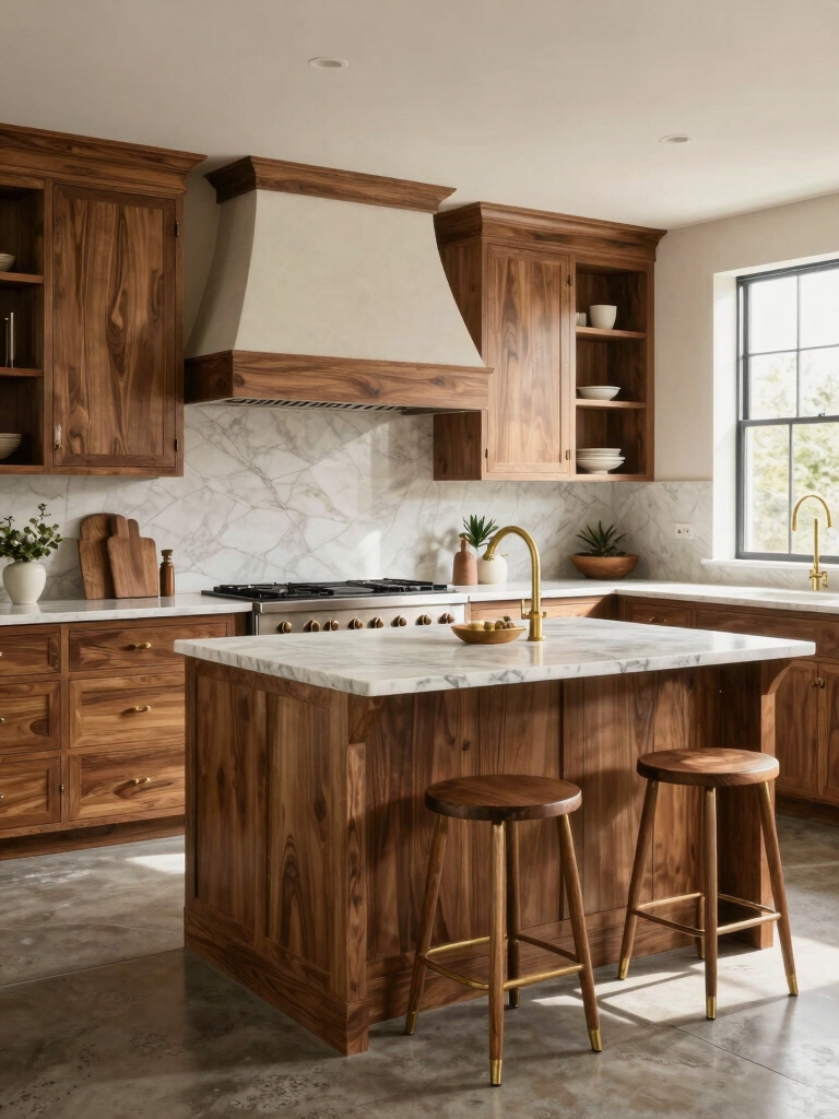 warm wood textures enhance kitchens