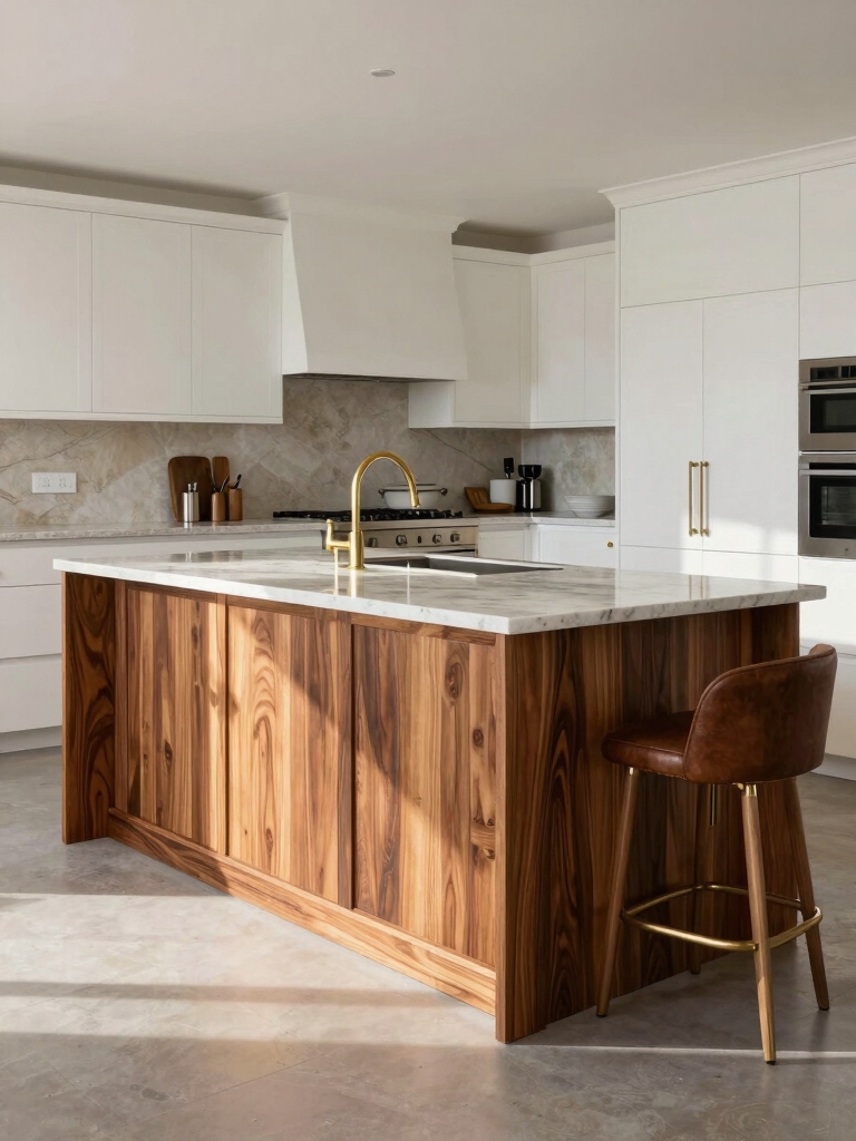 warm wood tone island choices