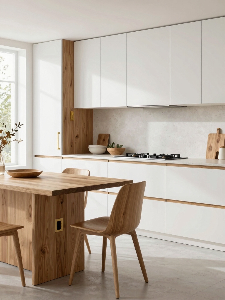 warmth in white cabinets