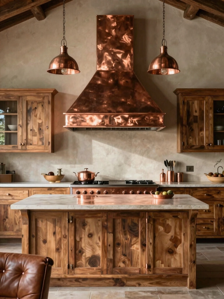 warmth through copper accents
