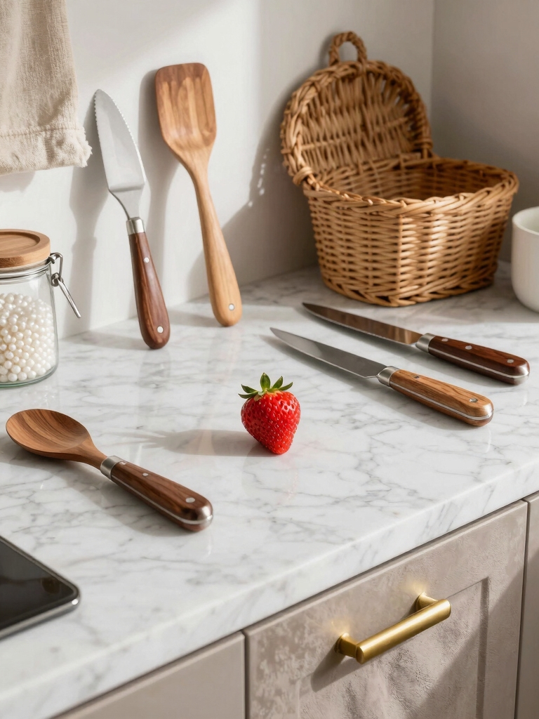 whimsical strawberry handled kitchen tools